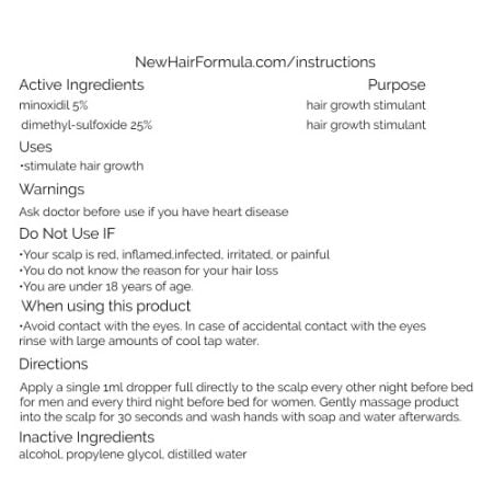 NewHairFormula Ingredients